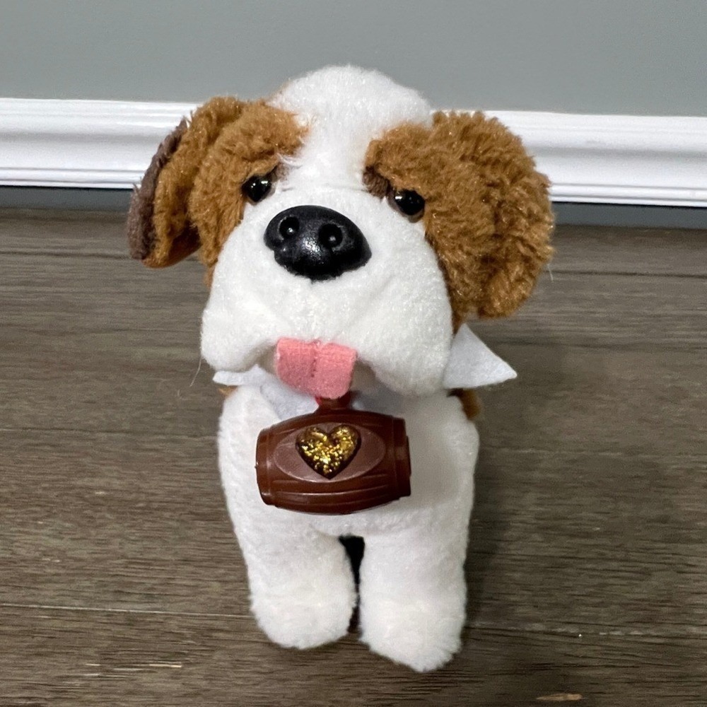 Elf Pets St. Bernard Dog Plush Brown Barrel Collar Puppy Kids‎ Toy